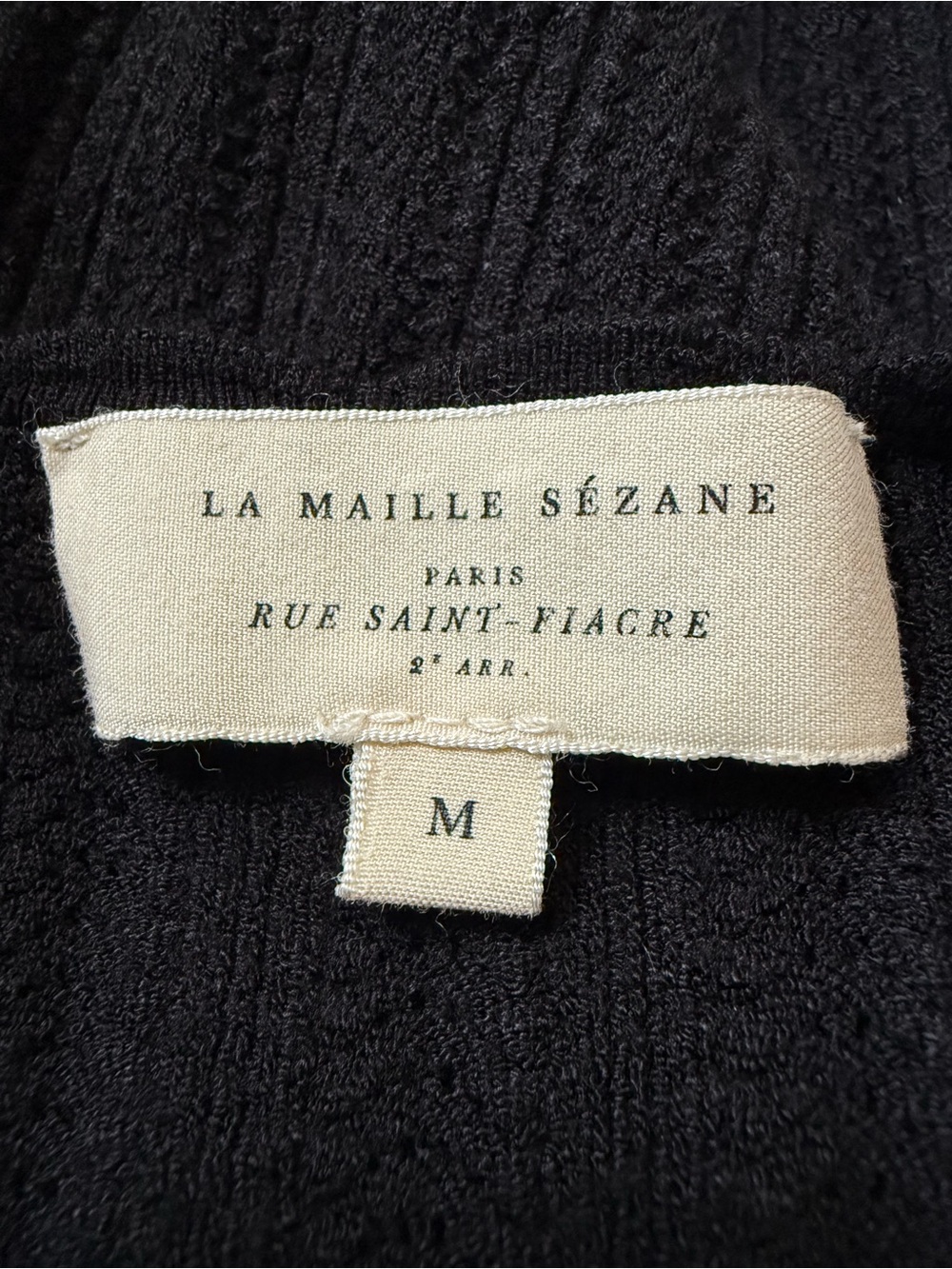 SEZANE Luisa Dress Robe Wrap Scalloped Knit Sweater in Black Size Medium - Picture 8 of 12